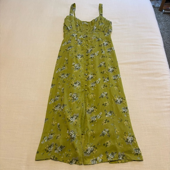 Abercrombie and Fitch Green Floral Midi Dress - Picture 6 of 13
